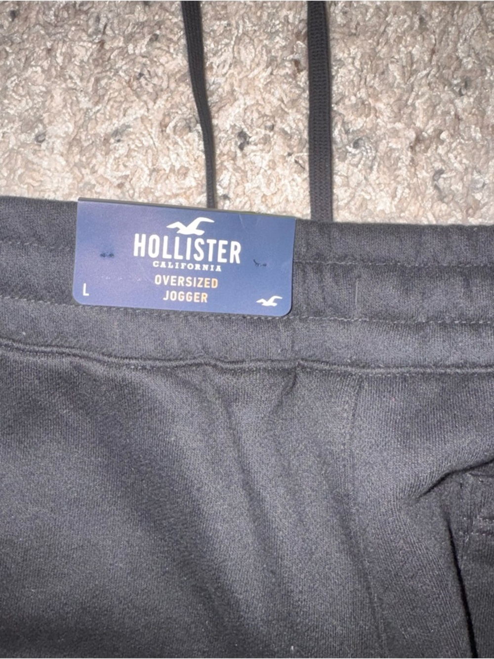 Hollister Charcoal Fleece Joggers with Drawstring